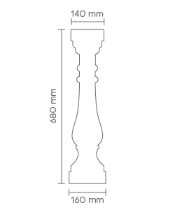 Prikaz tehničkog crteža balustera BO 01