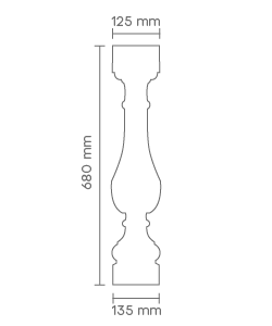 Prikaz tehničkog crteža balustera BO 04